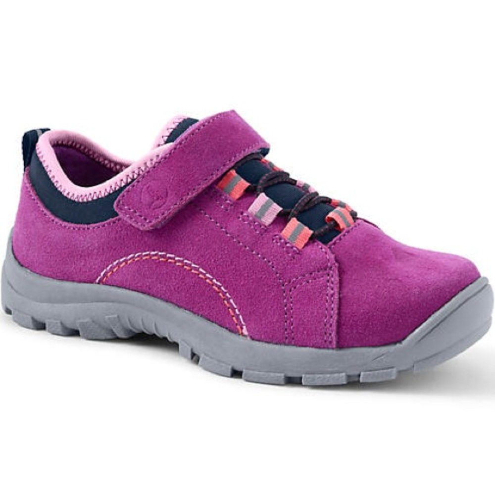 Lands' End Shoes fuchsia, plum Suede Sneakers Slip On Hiking Shoes Youth Size 2